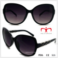 Plastic Ladies Butterfly Sunglasses with Metal Decoration (WSP508322)